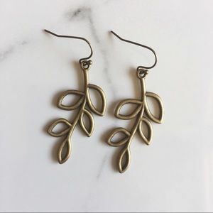Bronze leaf earrings
